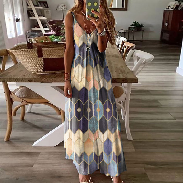 Women's Printed Camisole Maxi Dress